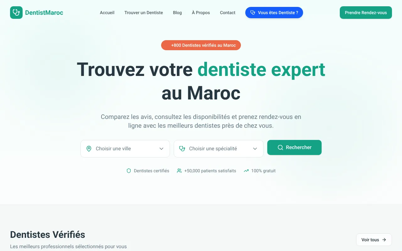DentistMaroc — Dental Directory & Booking Platform
